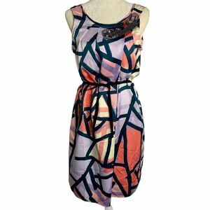 Simply Vera Sleeveless Shift Dress S Multicolored